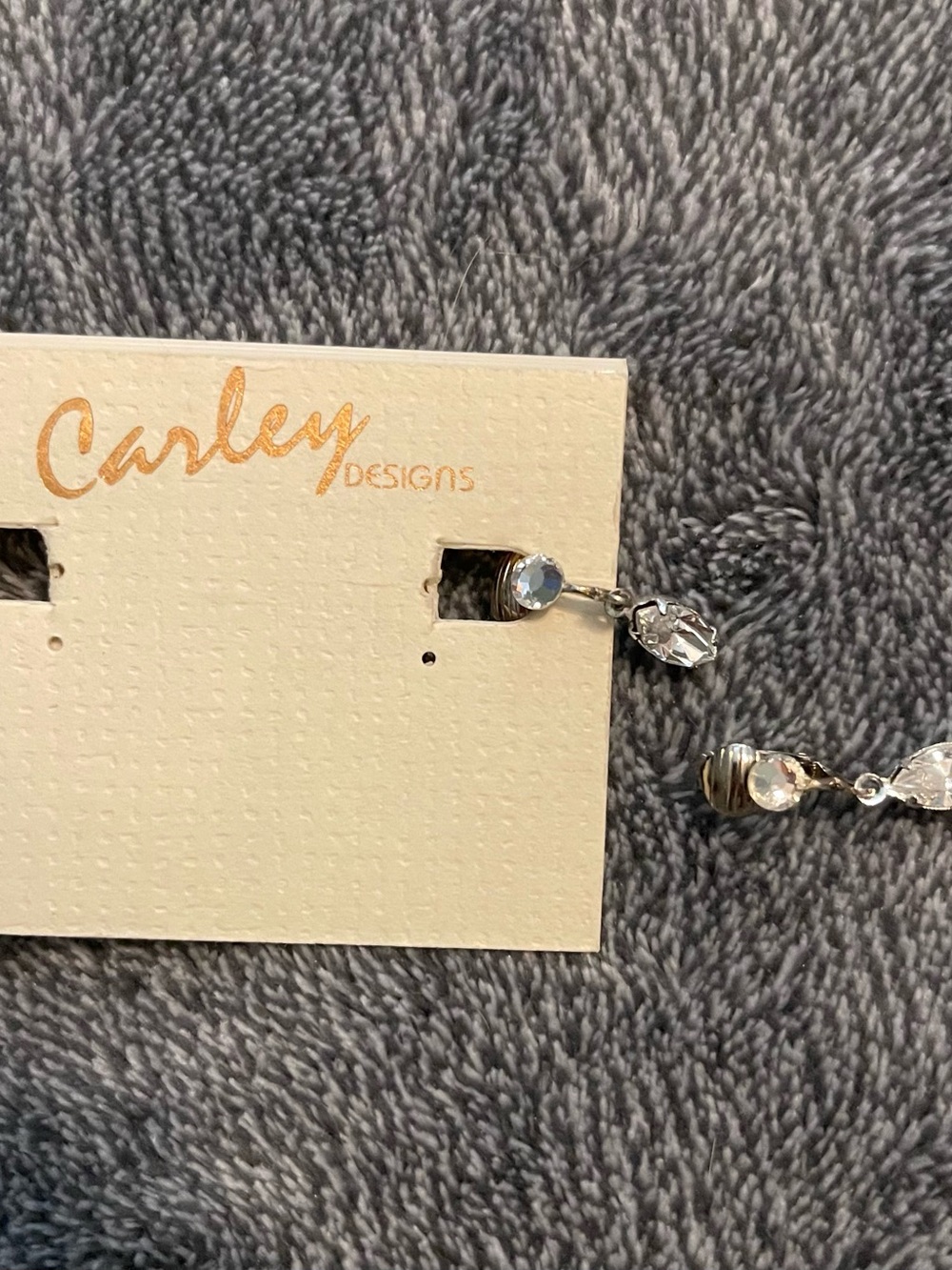 Carley Designs Silver Tone Crystal Drop Earrings for pierced ears
